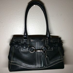 Coach Pebble Leather Hamptons Carryall Satchel Bag